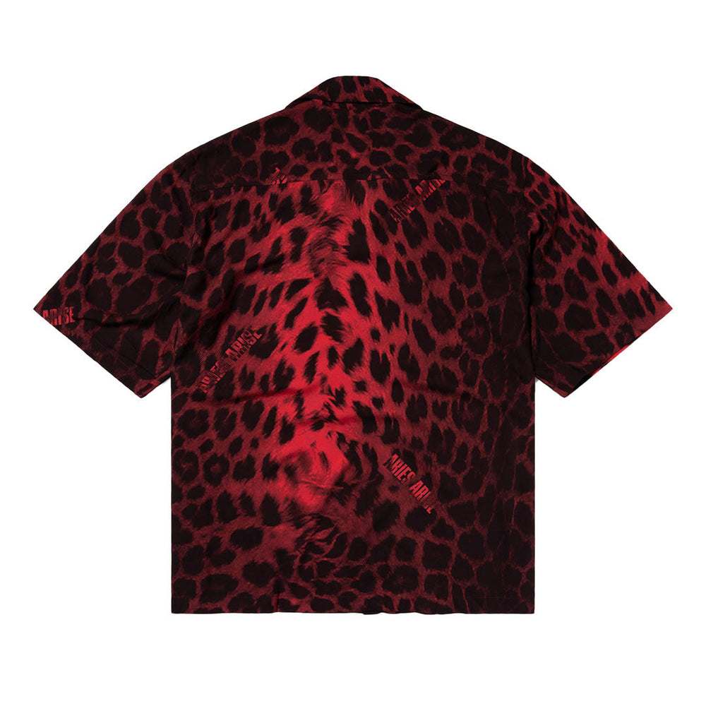 Leopard Hawaiian Shirt Red