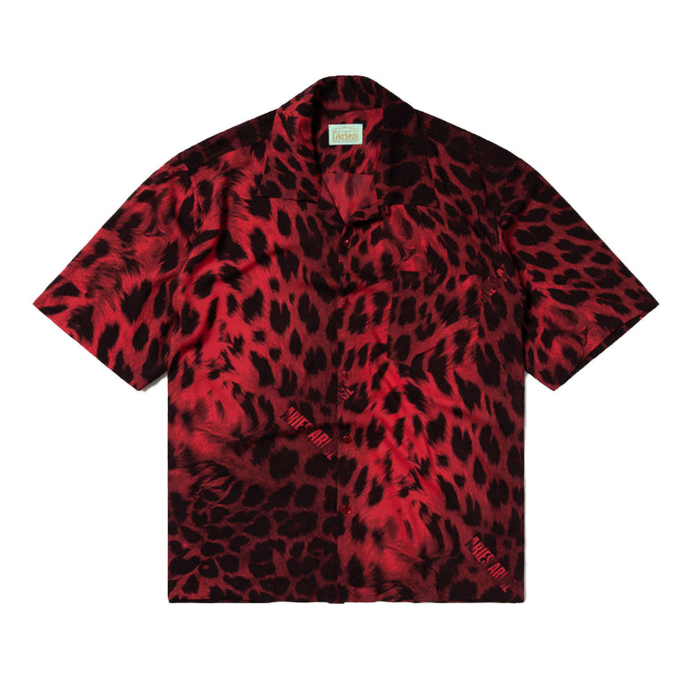 Leopard Hawaiian Shirt Red