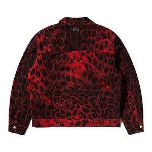 Leopard Zip-Through Den Red