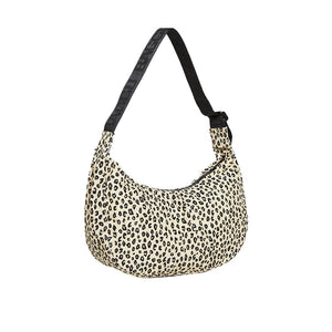 Medium Nylon Crescent Bag Honey Leopard