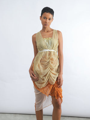 
            
                Load image into Gallery viewer, CARIDEAN Twisted Skirt ORANGE &amp;amp; PEACH
            
        