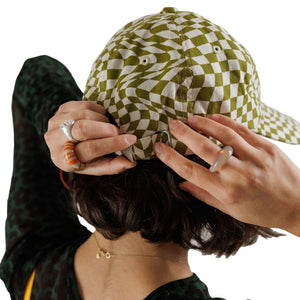 
            
                Load image into Gallery viewer, Baseball Cap Moss Trippy Checker
            
        