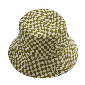 Bucket Hat Moss Trippy Checker