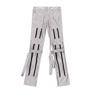 
            
                Load image into Gallery viewer, Bondage Zip Trousers Silver
            
        