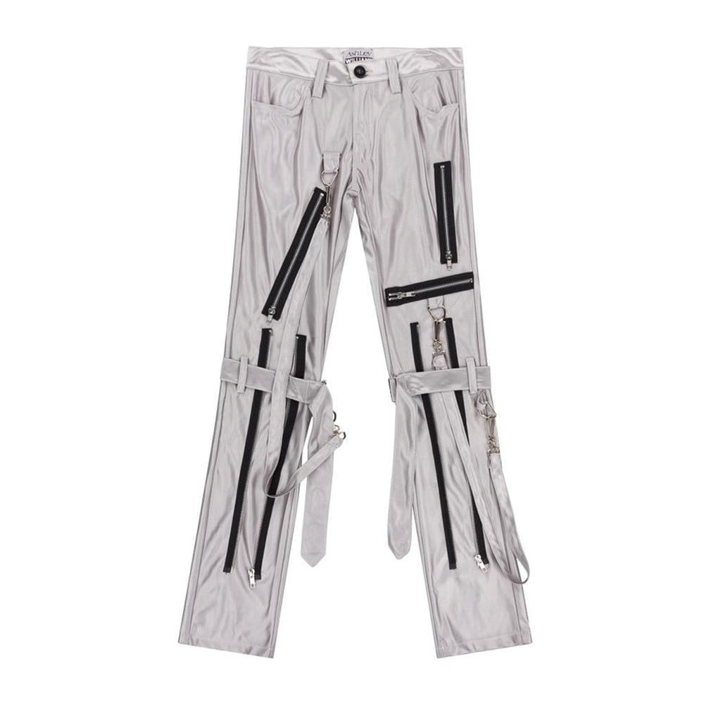 
            
                Load image into Gallery viewer, Bondage Zip Trousers Silver
            
        