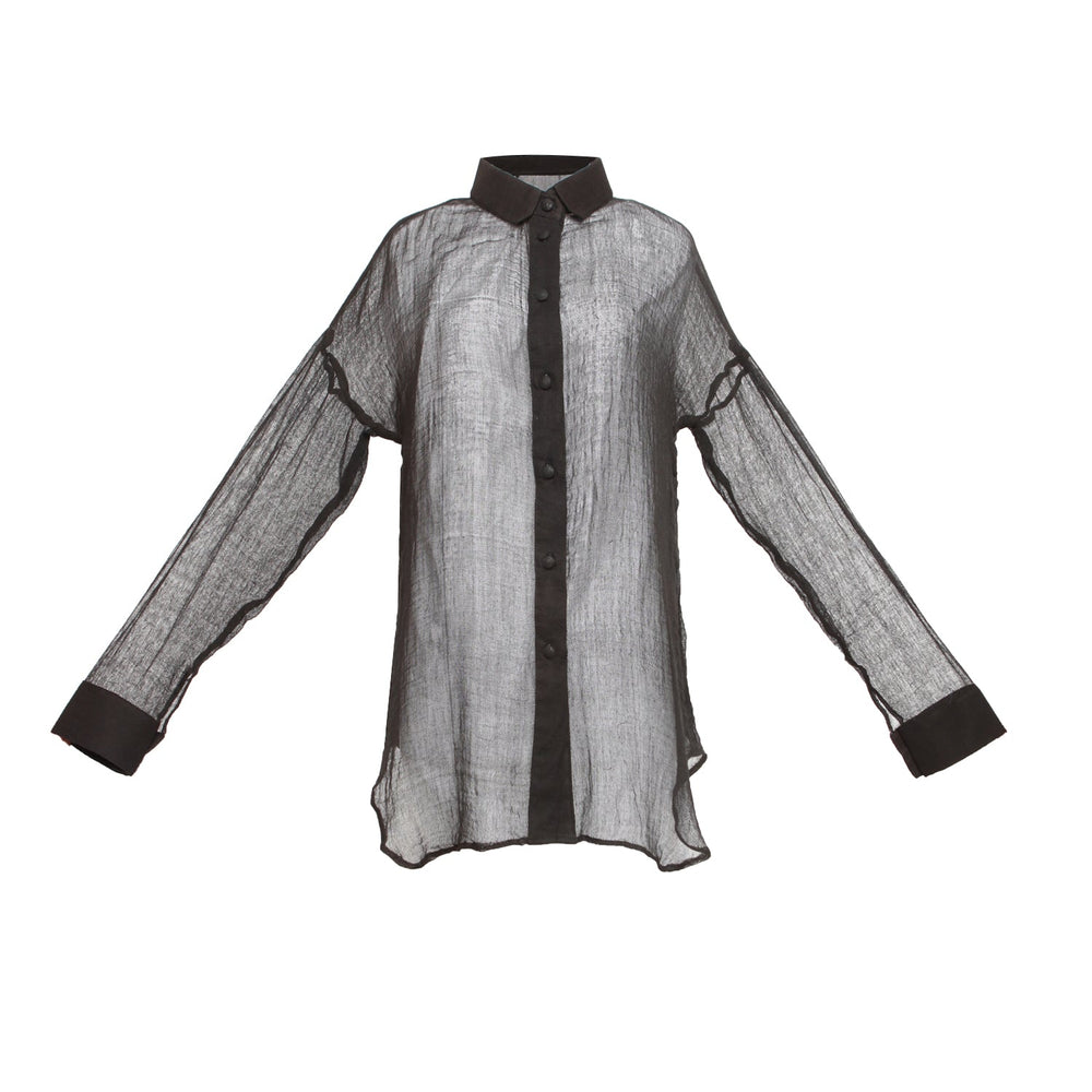 
            
                Load image into Gallery viewer, Gauze Plain Shirt Black
            
        