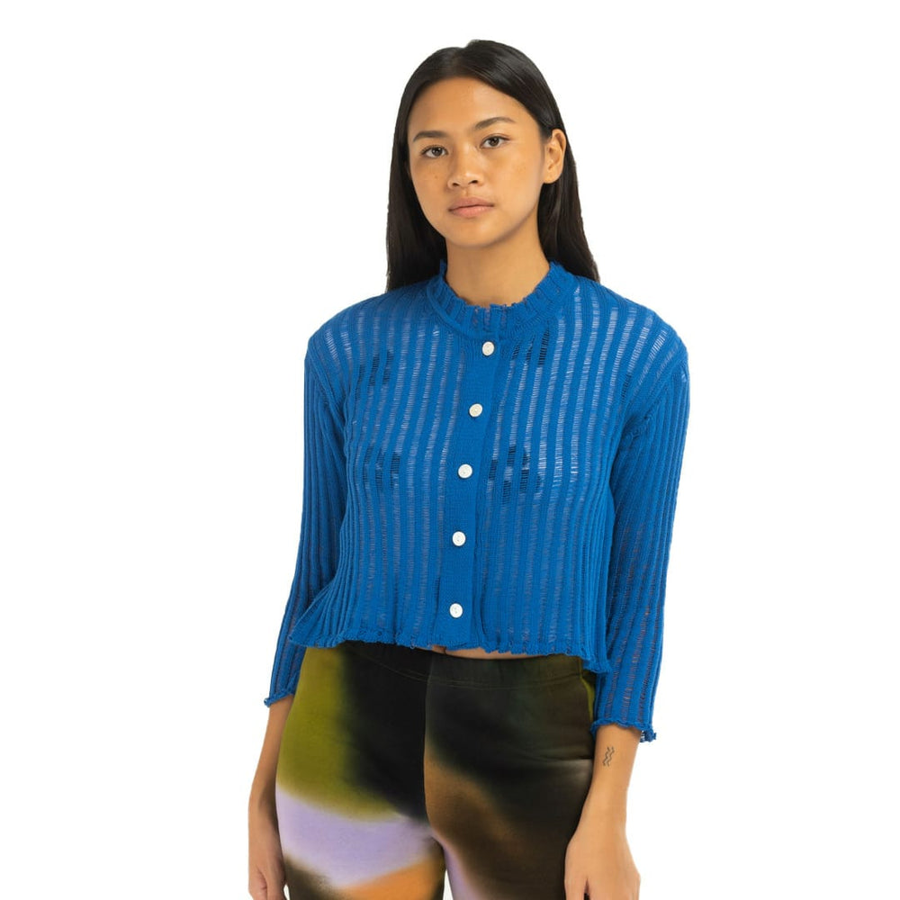 
            
                Load image into Gallery viewer, Ladder Knit Cardigan Blue
            
        
