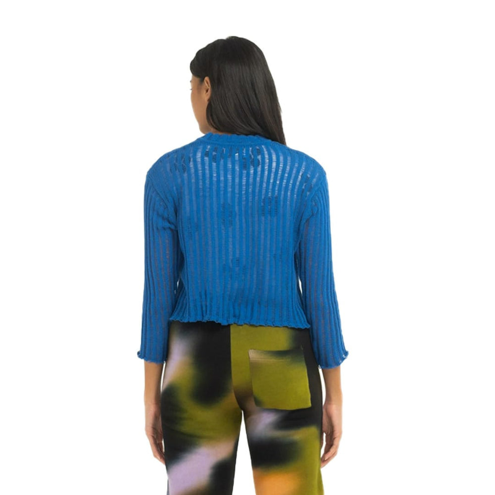 
            
                Load image into Gallery viewer, Ladder Knit Cardigan Blue
            
        