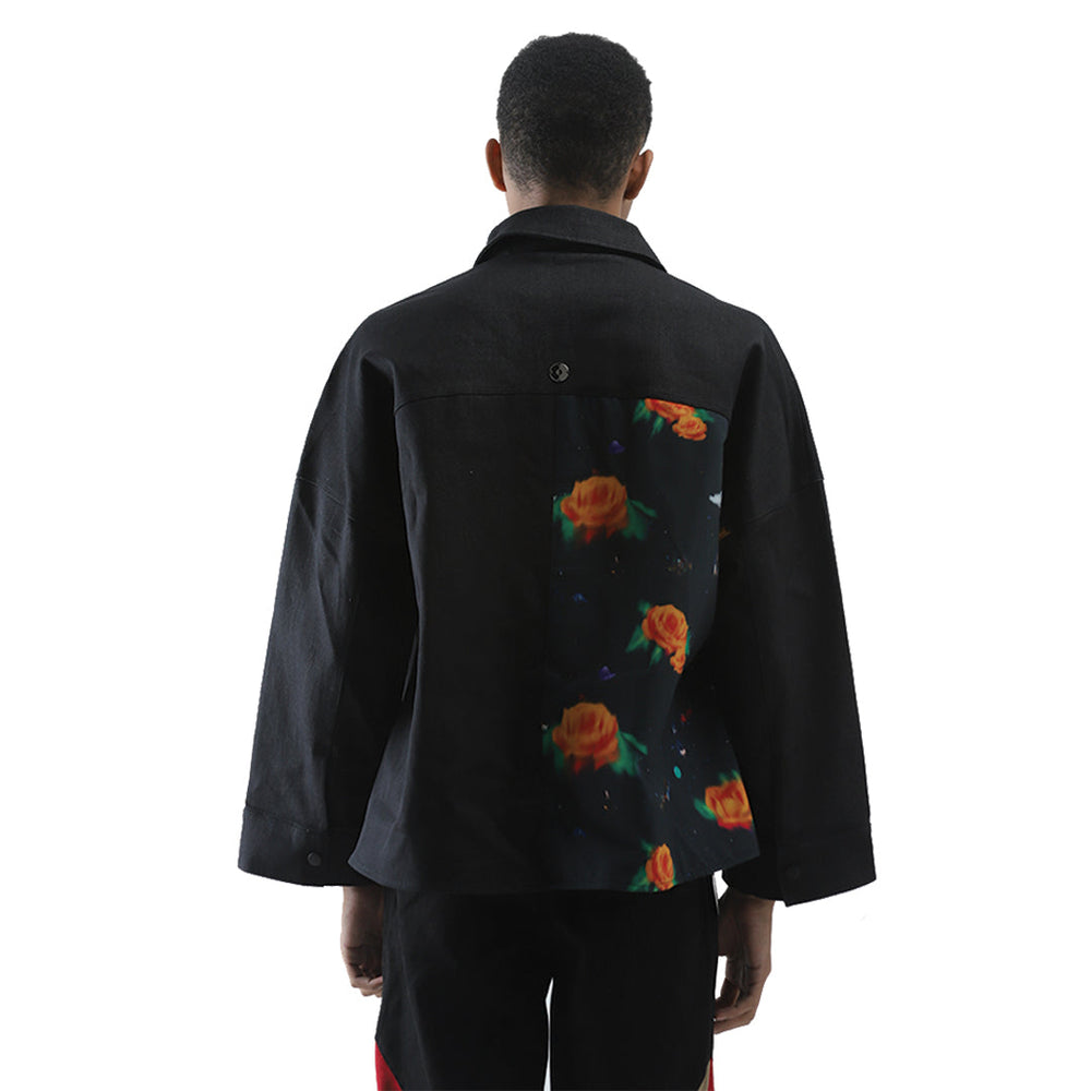 
            
                Load image into Gallery viewer, GEMS AND ROSES DENIM JACKET BLACK
            
        
