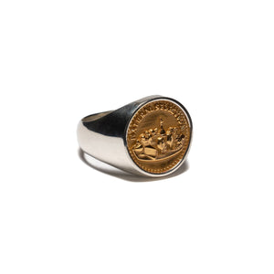 NATURAL SELECTION SIGNET SILVER 925/14K GOLD PLATED