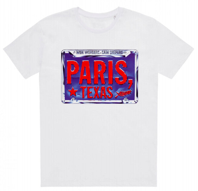 Paris, Texas License Plate Tshirt White
