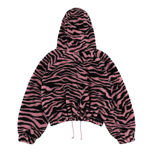 
            
                Load image into Gallery viewer, Hood Zip Bomber Pink Tiger Fleece
            
        