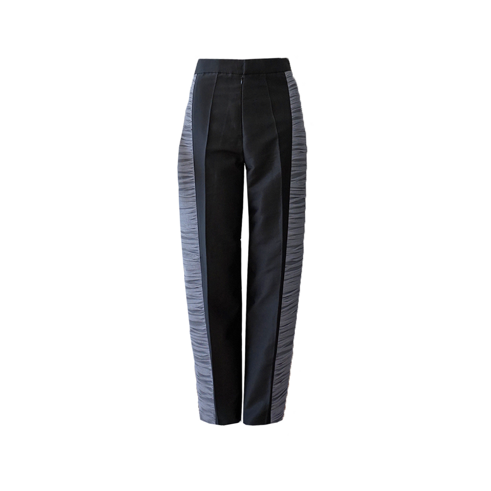 Ss22 Ruched Tulle Trousers 208 Black Grey