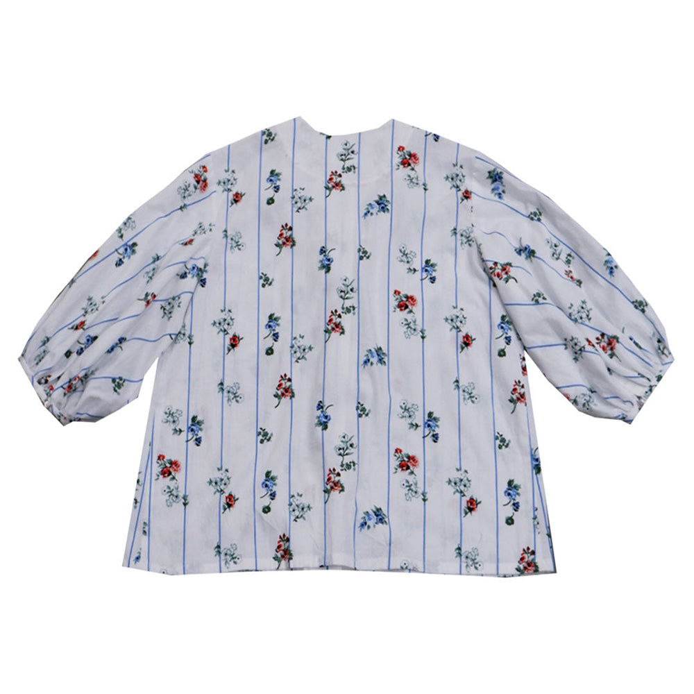 
            
                Load image into Gallery viewer, Bouquet Puff Sleeve Tie Blouse Mix, White
            
        